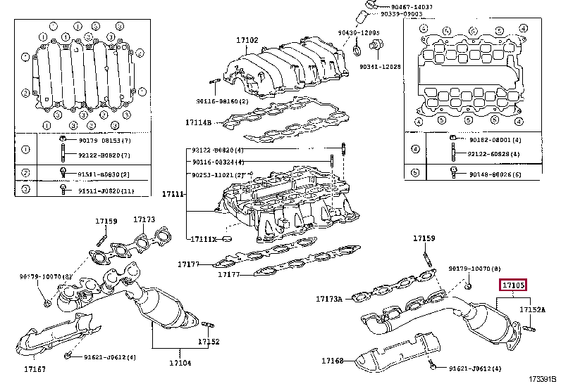 MANIFOLD SUBASSY, EXHAUST, LH 1710550170 (номер toyota 1710550170)