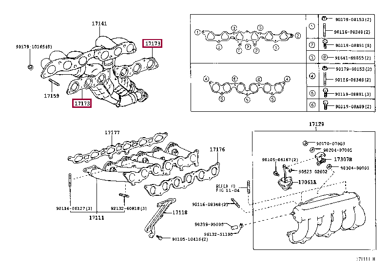 GASKET, EXHAUST MANIFOLD TO HEAD 17173-46051 (номер toyota 1717346051)
