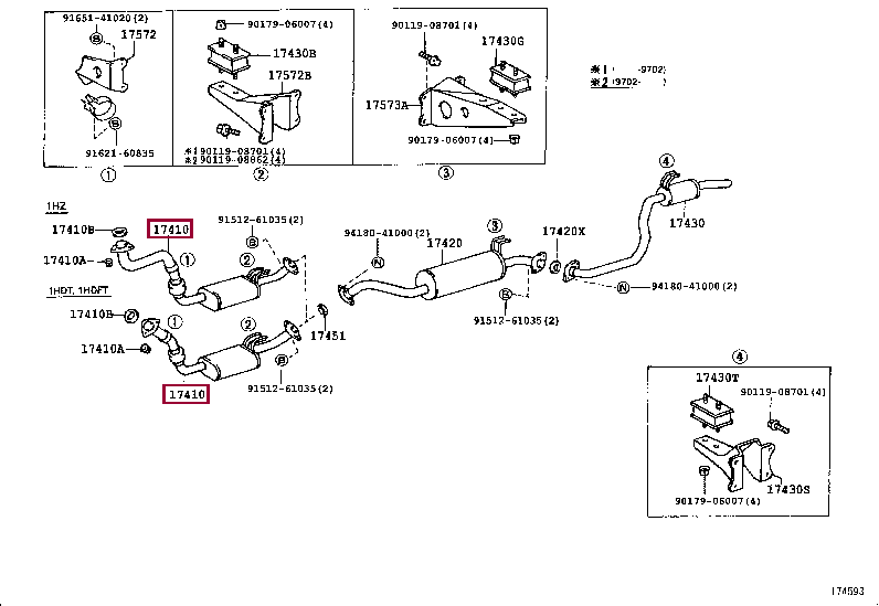 PIPE ASSY, EXHAUST, FRONT 17401-17031 (номер toyota 1740117031)