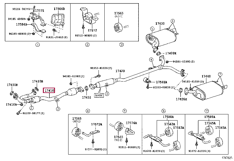 Катализатор 17410-31540 (номер toyota 1741031540)