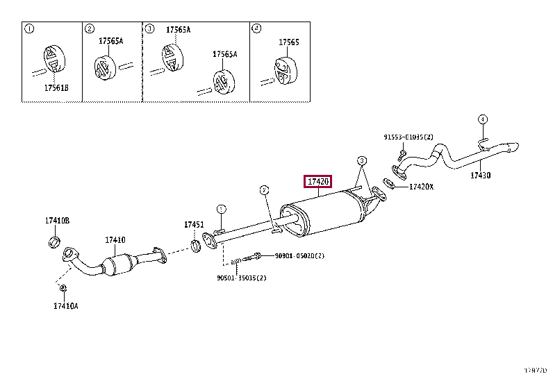 глушитель 17420-30370 (номер toyota 1742030370)