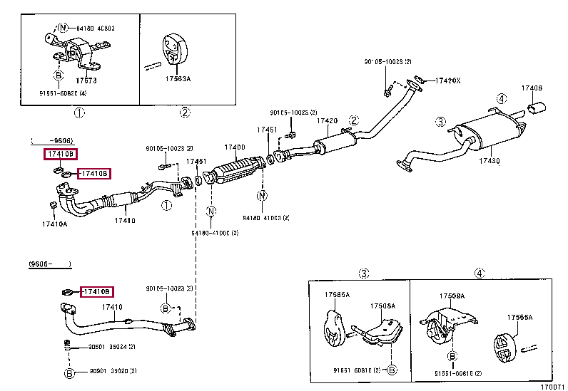Прокладка глушителя 17451-74051 (номер toyota 1745174051)