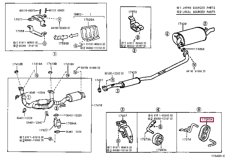 SUPPORT, EXHAUST PIPE, NO.4 17565-11160 (номер toyota 1756511160)