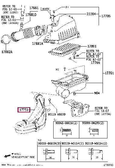 Воздухозаборник 17751-0Y120 (номер toyota 177510Y120)