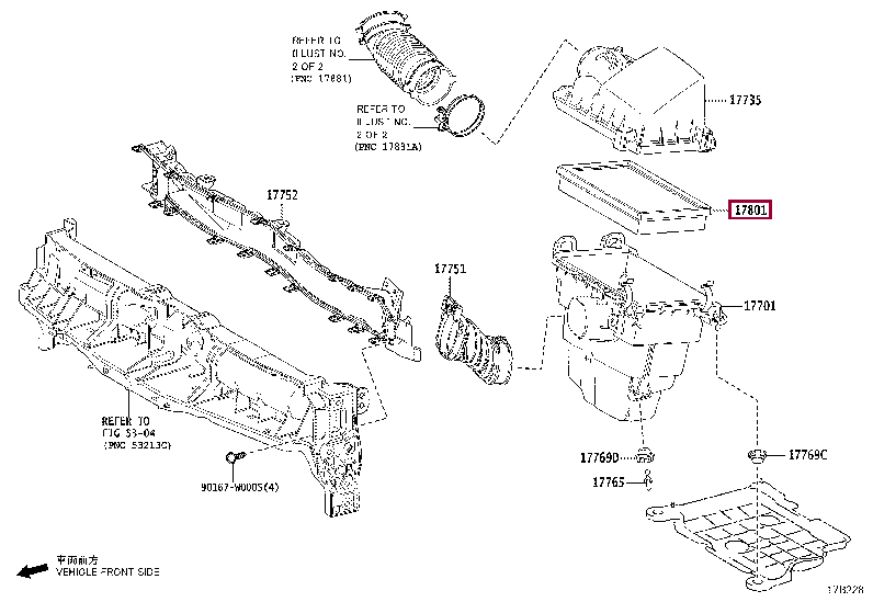 17801K0020: ELEMENT SUB-ASSY, AIR CLEANER FILTER Тойота