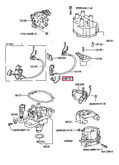 CONDENSER, DISTRIBUTOR 19133-16240 (номер toyota 1913316240)