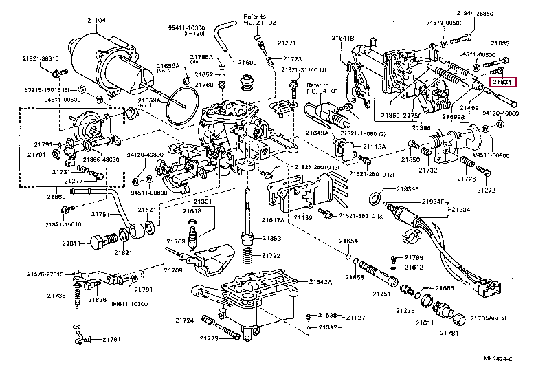 SCREW, SET, NO.2(FOR CARBURETOR BODY SET) 21821-25180 (номер toyota 2182125180)