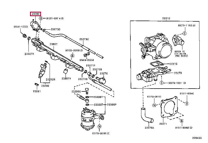 REGULATOR ASSY, FUEL PRESSURE 23280-74210 (номер toyota 2328074210)