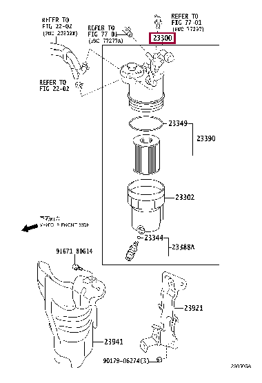 233000N100: FILTER ASSY, FUEL Тойота