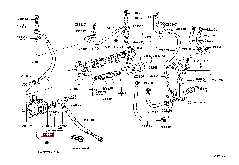 2330079605: FILTER, FUEL(FOR EFI) Тойота