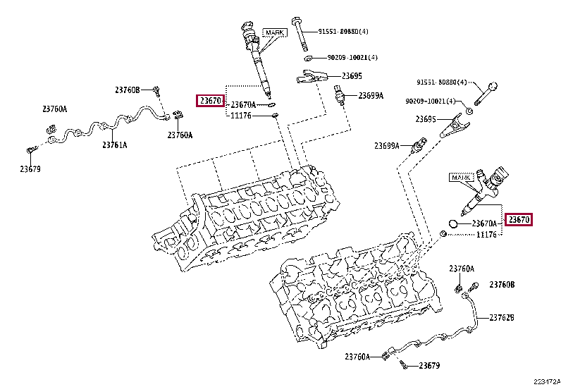 Топливная форсунка (дизель) 23670-59037 (номер toyota 2367059037)