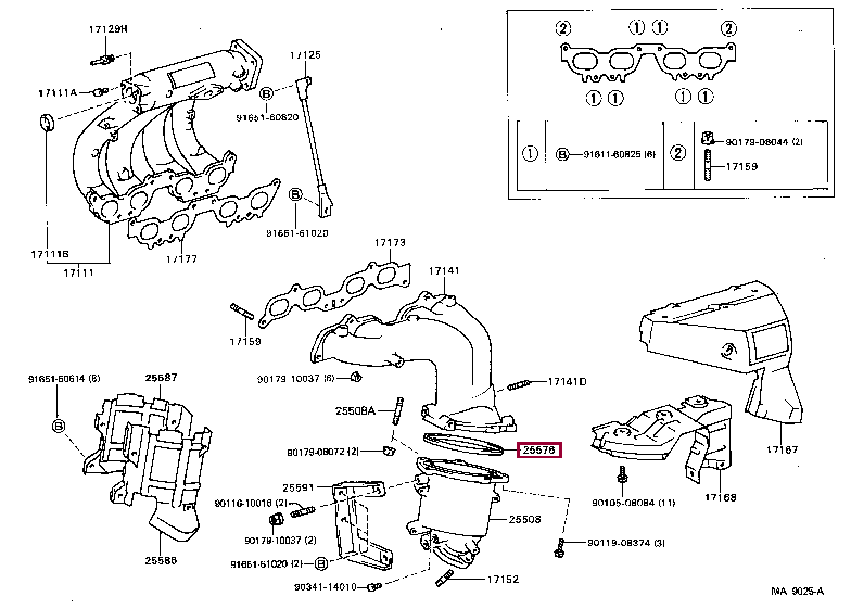 Кольцо выпускного коллектора 25576-74030 (номер toyota 2557674030)