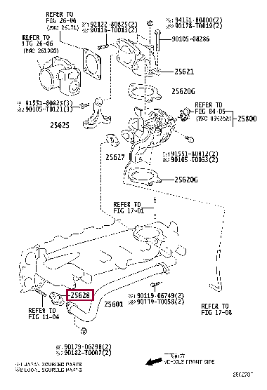 ПРОКЛАДКА 25628-30031 (номер toyota 2562830031)