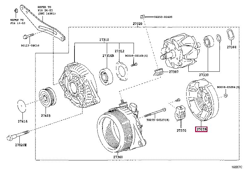 COVER, ALTERNATOR REAR END 27039-27060 (номер toyota 2703927060)