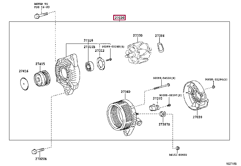 ALTERNATOR ASSY 27060-37051 (номер toyota 2706037051)