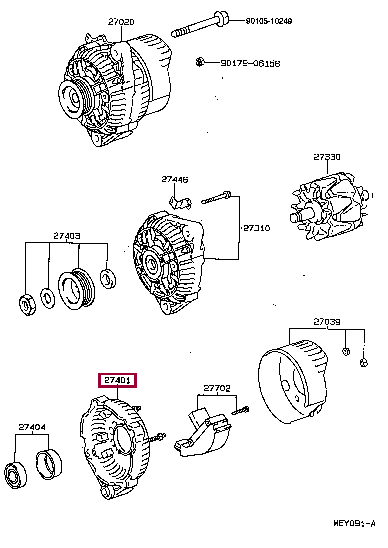 STATOR SUB-ASSY ALTERNATOR W/RECTIFIER 27401-03010 (номер toyota 2740103010)