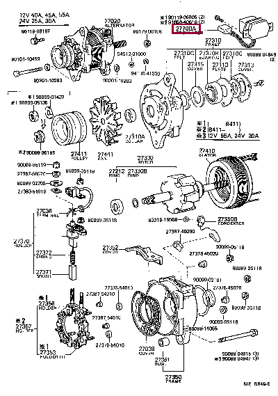 REGULATOR ASSY, GENERATOR 27700-57090 (номер toyota 2770057090)