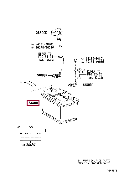 288000C150: BATTERY Тойота