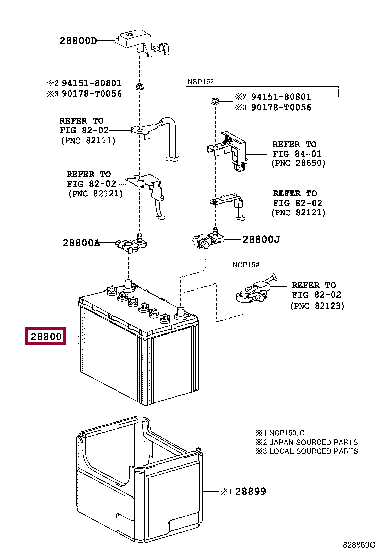 288000M190: BATTERY Тойота