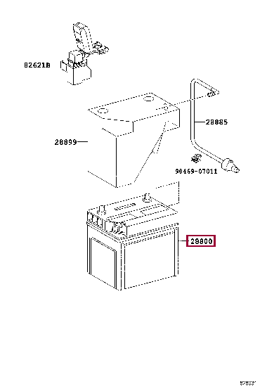 2880028070: BATTERY, W/TEMPERATURE SENSOR Тойота