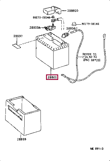 Аккумулятор 28800-AZC22 (номер toyota 28800AZC22)