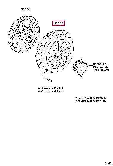 312100D180: COVER ASSY, CLUTCH Тойота