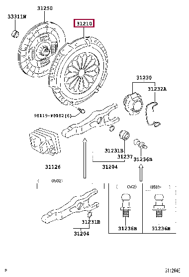 312100K030: COVER ASSY, CLUTCH Тойота