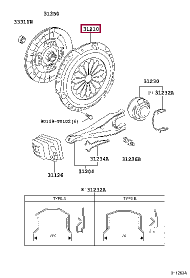 312100K101: COVER ASSY, CLUTCH Тойота