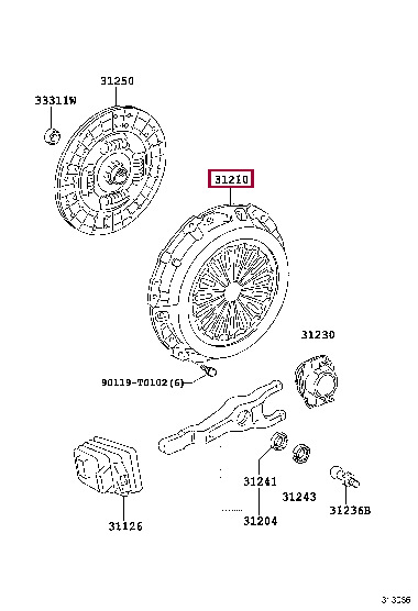 COVER ASSY, CLUTCH 31210-0K310 (номер toyota 312100K310)