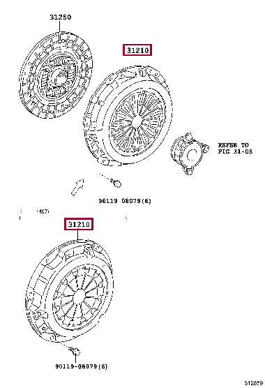312100W210: COVER ASSY, CLUTCH Тойота