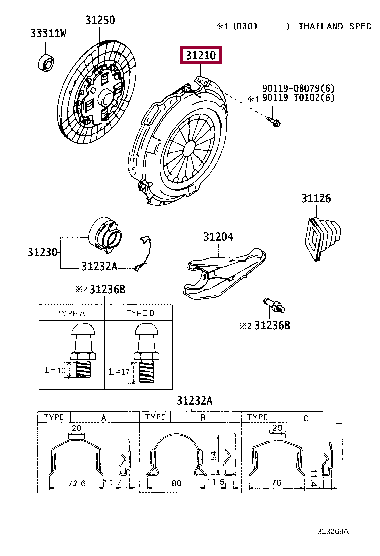 3121030241: COVER ASSY, CLUTCH Тойота