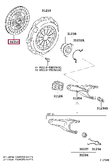 312500D220: DISC ASSY, CLUTCH Тойота