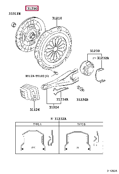 312500K080: DISC ASSY, CLUTCH Тойота