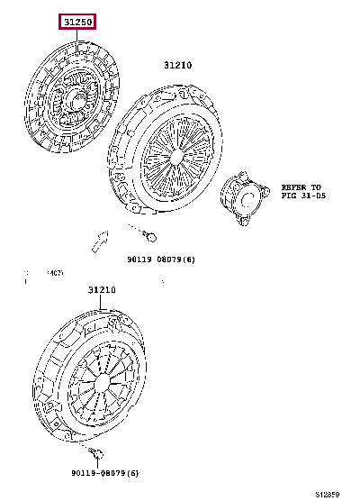312500W140: DISC ASSY, CLUTCH Тойота