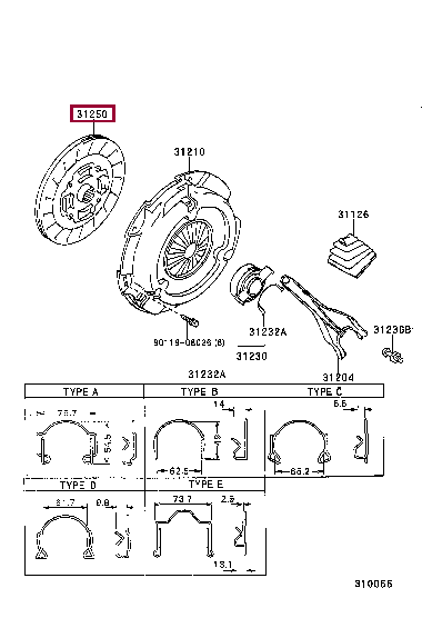 DISC ASSY, CLUTCH 31250-20271 (номер toyota 3125020271)