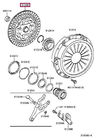 3125022351: DISC ASSY, CLUTCH Тойота