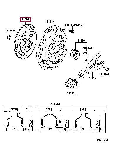 3125025143: DISC ASSY, CLUTCH Тойота