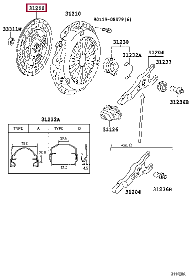 3125026252: DISC ASSY, CLUTCH Тойота