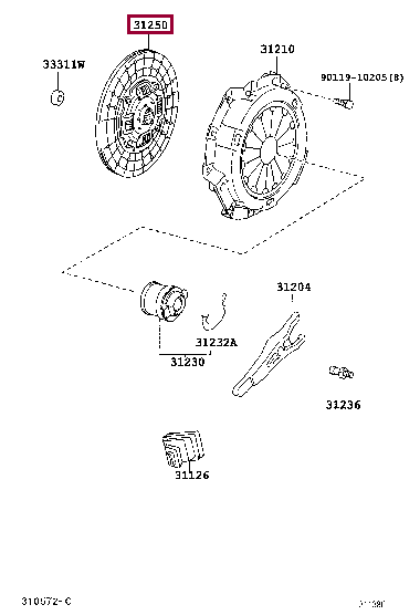 3125036550: DISC ASSY, CLUTCH Тойота