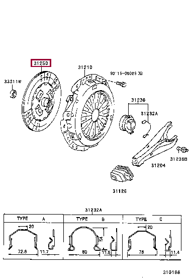 3125035350: DISC ASSY, CLUTCH Тойота