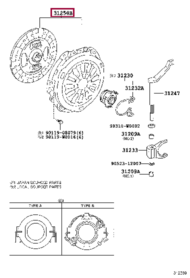 3125079037: DISC SET, ADJUSTABLE CLUTCH Тойота
