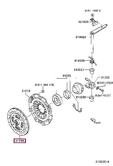31250B2040: DISC ASSY, CLUTCH Тойота