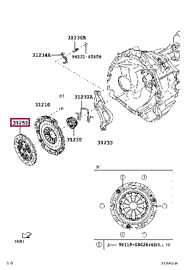 31250B5010: DISC ASSY, CLUTCH Тойота