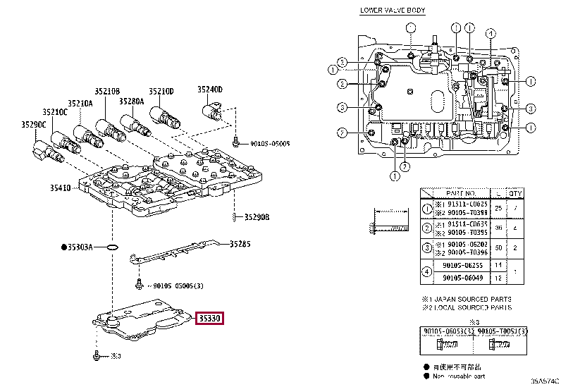 353300K010: STRAINER ASSY, VALVE BODY OIL Тойота