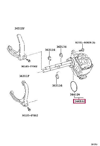 ACTUATOR ASSY, TRANSFER SHIFT 36410-0C010 (номер toyota 364100C010)