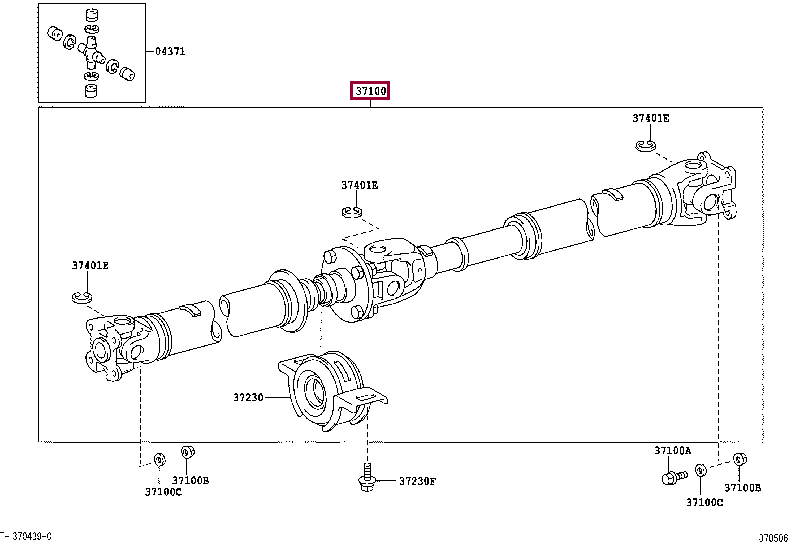 Вал карданный 37100-0K030 (номер toyota 371000K030)