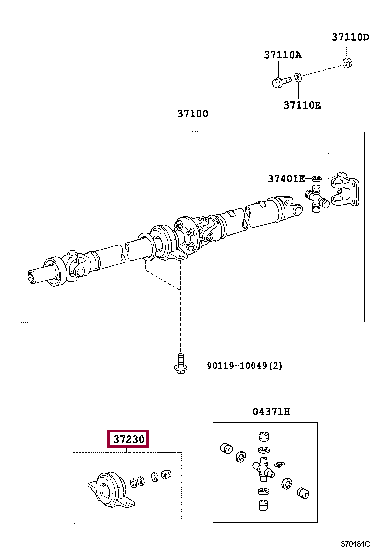 Подшипник подвесной 37230-29055 (номер toyota 3723029055)