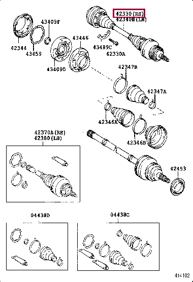 SHAFT ASSY, REAR DRIVE, RH 42340-28061 (номер toyota 4234028061)