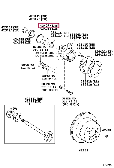 Фиксатор подшипника 42423-34040 (номер toyota 4242334040)