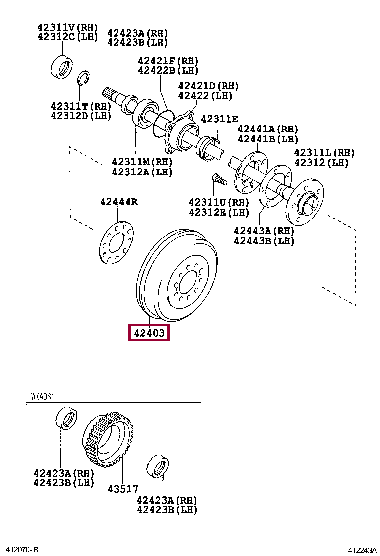 424310K080: DRUM SUB-ASSY, REAR BRAKE Тойота